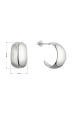 Obrázok pre Strieborné náušnice lesklé polkruhy 61090