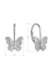 Obrázok pre Strieborné náušnice motýliky so zirkónmi 11500.1 crystal