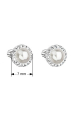 Obrázok pre Strieborné náušnice pecka s kryštálmi Swarovski a bielou perlou okrúhle 31314.1