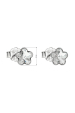 Obrázok pre Strieborné náušnice pecka s kryštálmi Swarovski biela kvietka 31080.1