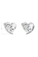 Obrázok pre Strieborné náušnice pecka s kryštálmi Swarovski biele srdce 31259.1