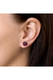 Obrázok pre Strieborné náušnice pecka s kryštálmi Swarovski červené okrúhle 31136.3 cherry