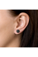 Obrázok pre Strieborné náušnice pecka s kryštálmi Swarovski čierne okrúhle 31336.5 hematite