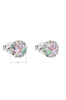 Obrázok pre Strieborné náušnice pecka s kryštálmi Swarovski mix farieb okrúhle 31136.3 sakura