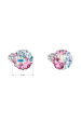 Obrázok pre Strieborné náušnice pecka s kryštálmi Swarovski mix farieb okrúhle 31336.3 water lilly