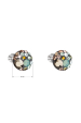 Obrázok pre Strieborné náušnice pecka s kryštálmi Swarovski mix farieb okrúhle 31336.4 chameleón
