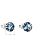 Obrázok pre Strieborné náušnice pecka s kryštálmi Swarovski modré okrúhle 31136.3 blue style