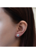 Obrázok pre Strieborné náušnice pecka s kryštálmi Swarovski modré okrúhle 31336.3 light turquoise