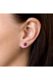Obrázok pre Strieborné náušnice pecka s kryštálmi Swarovski ružová kvietka 31080.3 fuchsia