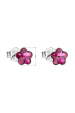Obrázok pre Strieborné náušnice pecka s kryštálmi Swarovski ružová kvietka 31080.3 fuchsia