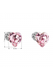 Obrázok pre Strieborné náušnice pecka s kryštálmi Swarovski ružové srdce 31139.3