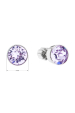 Obrázok pre Strieborné náušnice pecka so Swarovski kryštálmi fialové okrúhle 31113.3 violet