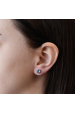Obrázok pre Strieborné náušnice pecka so Swarovski kryštálmi modré okrúhle 31113.3 aqua