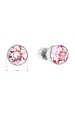 Obrázok pre Strieborné náušnice pecka so Swarovski kryštálmi ružové okrúhle 31113.3 light rose