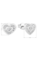 Obrázok pre Strieborné náušnice pecka so zirkónom biele srdce 11025.1
