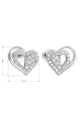 Obrázok pre Strieborné náušnice pecka so zirkónom biele srdce 11115.1