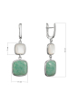 Obrázok pre Strieborné náušnice s amazonitom a bielou perleťou 11742.3