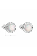 Obrázok pre Strieborné náušnice s opálom a Preciosa kryštály 31217.1 biele