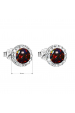 Obrázok pre Strieborné náušnice s opálom a Preciosa kryštály 31217.1 ruby