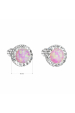 Obrázok pre Strieborné náušnice s opálom a Preciosa kryštály 31317.1 ružové