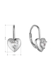 Obrázok pre Strieborné náušnice srdiečka so zirkónom 11513.1 crystal