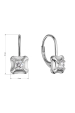 Obrázok pre Strieborné náušnice štvorčeky so zirkónom 11506.1 crystal