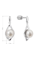 Obrázok pre Strieborné náušnice visiaca slza s riečnou perlou biela 21080.1B