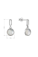 Obrázok pre Strieborné náušnice visiace okrúhle s perleťou 11518.1 perleť