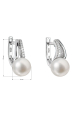 Obrázok pre Strieborné náušnice visiace s bielou riečnou perlou 21025.1