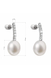 Obrázok pre Strieborné náušnice visiace s bielou riečnou perlou 21034.1B