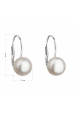 Obrázok pre Strieborné náušnice visiace s bielou riečnou perlou 21044.1