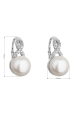 Obrázok pre Strieborné náušnice visiace s bielou riečnou perlou 21048.1