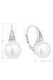 Obrázok pre Strieborné náušnice visiace s bielou riečnou perlou 21056.1
