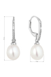 Obrázok pre Strieborné náušnice visiace s bielou riečnou perlou 21060.1
