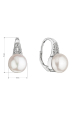 Obrázok pre Strieborné náušnice visiace s bielou riečnou perlou 21070.1