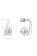 Obrázok pre Strieborné náušnice visiace s bielou riečnou perlou 21078.1
