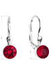Obrázok pre Strieborné náušnice visiace s kryštálmi červené okrúhle 31112.3 ruby