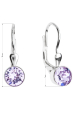 Obrázok pre Strieborné náušnice visiace s kryštálmi fialové okrúhle 31112.3 violet