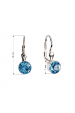 Obrázok pre Strieborné náušnice visiace s kryštálmi modrej okrúhle 31112.3