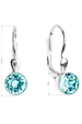 Obrázok pre Strieborné náušnice visiace s kryštálmi modrej okrúhle 31112.3 light turquoise