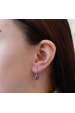 Obrázok pre Strieborné náušnice visiace s kryštálmi ružové okrúhle 31112.3 fuchsia