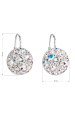Obrázok pre Strieborné náušnice visiace s kryštálmi Swarovski ab efekt okrúhle 31176.2