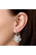 Obrázok pre Strieborné náušnice visiace s kryštálmi Swarovski biela kvietka 31130.1
