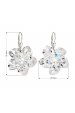 Obrázok pre Strieborné náušnice visiace s kryštálmi Swarovski biela kvietka 31130.1