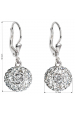Obrázok pre Strieborné náušnice visiace s kryštálmi Swarovski biele okrúhle 31109.1