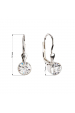 Obrázok pre Strieborné náušnice visiace s kryštálmi Swarovski biele okrúhle 31112.1
