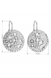 Obrázok pre Strieborné náušnice visiace s kryštálmi Swarovski biele okrúhle 31161.1