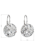 Obrázok pre Strieborné náušnice visiace s kryštálmi Swarovski biele okrúhle 31176.1