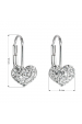 Obrázok pre Strieborné náušnice visiace s kryštálmi Swarovski biele srdce 31125.1