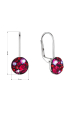Obrázok pre Strieborné náušnice visiace s kryštálmi Swarovski červené malé 31321.3 cherry